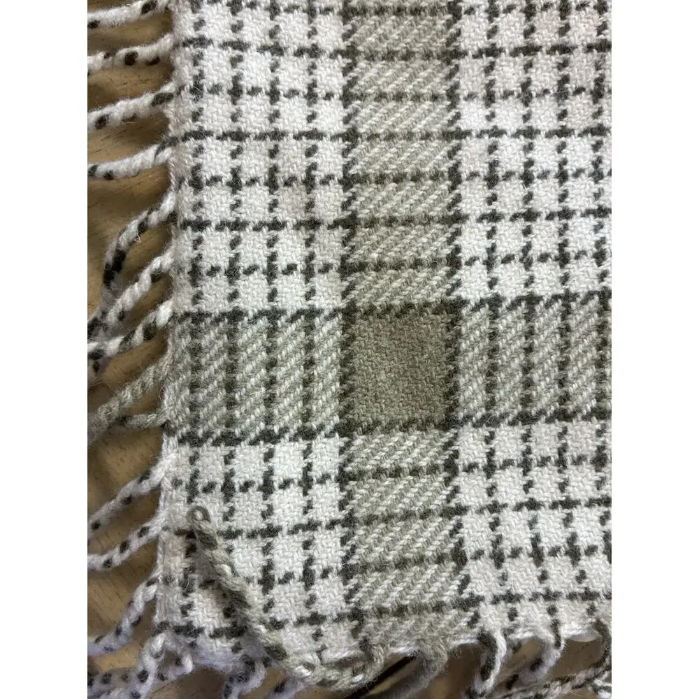 VTG Ralph Lauren Yorkshire Rose Wool Euro Sham Pillow Cover Fringed Plaid 25